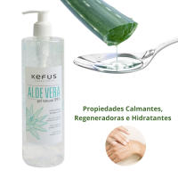 Gel aloe vera calmante 500ml para después de depilación laser, tratamientos estéticos, exposición solar, tras el afeitado, calmante hidratante y regenerador para la piel, Tratamientos para el cuidado de la piel - details 0