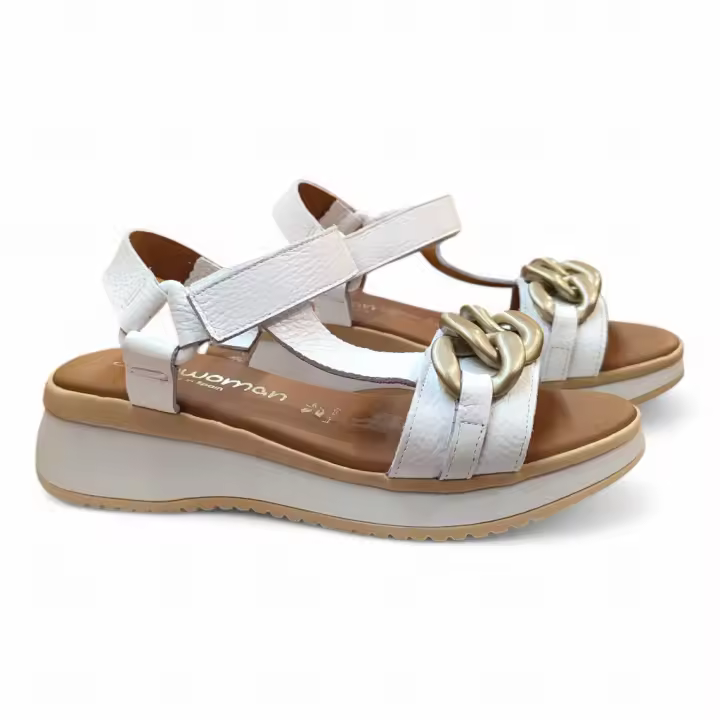 Sandalias con cadena en blanco Sparwoman piel - 1