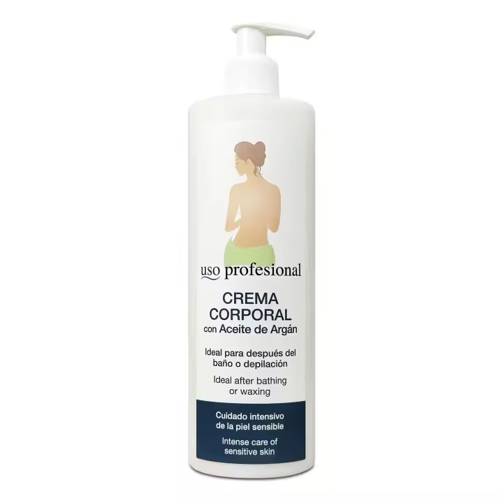Crema Corporal con Aceite de Argán - 500 ml - Especial Piel Sensible - Ideal para Después del Baño o Depilación - 1