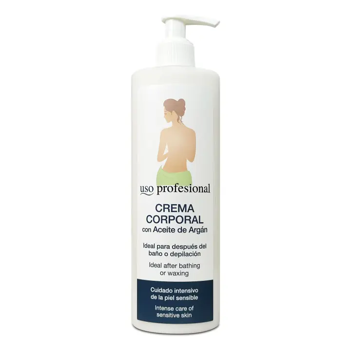 Crema Corporal con Aceite de Argán - 500 ml - Especial Piel Sensible - Ideal para Después del Baño o Depilación - 1