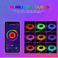 Lámpara Inteligente WIFI LED Neón Silicón Negro RGB Luz De Pared Decoración Trabaja Con Tuya Smart Life Alexa Resistente Al Agua - details 5