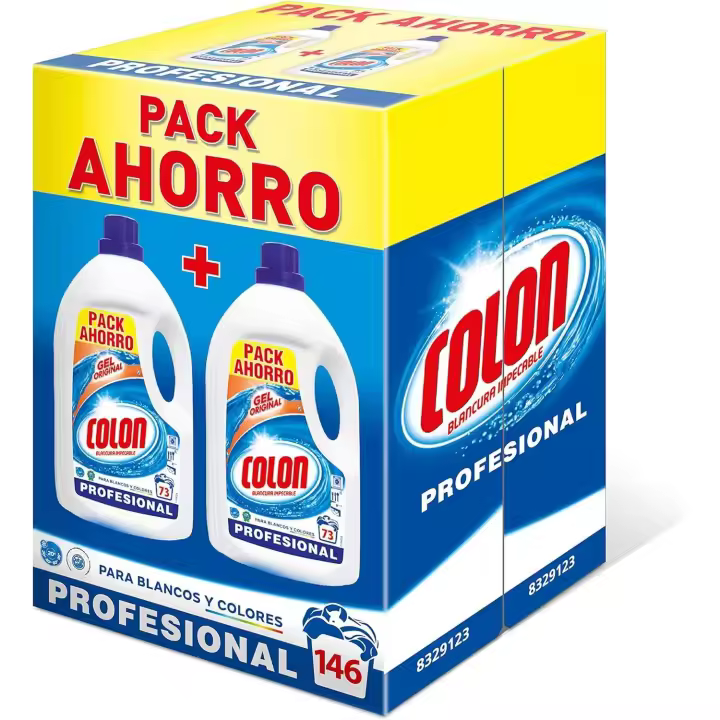 COLON GEL PROFESIONAL 146 LAVADOS ( 73*2BOTELLAS) DUPLO ROPA BLANCA Y COLOR - 1