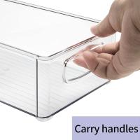Lote de 2 Caja de almacenamiento de Nevera transparente - Caja de almacenamiento de Cocina con asas25 x 10x7,5 cm - details 1