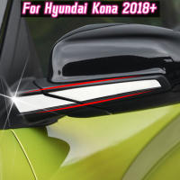 4Pcs Pegatinas De Acero Inoxidable Para Espejo Retrovisor De Coche Cubierta Antiseña Accesorios Para Hyundai Kona Kauai Encino 2017-2021 - details 1