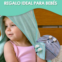 2 Unidades Toalla bebe - Regalo bebe recien nacido niño - Toallas bebe con capucha de animales 0-3 años - Albornoz bebe baño - Capa de baño bebe - Regalos para bebes recién nacidos (80CM*80CM) - details 3