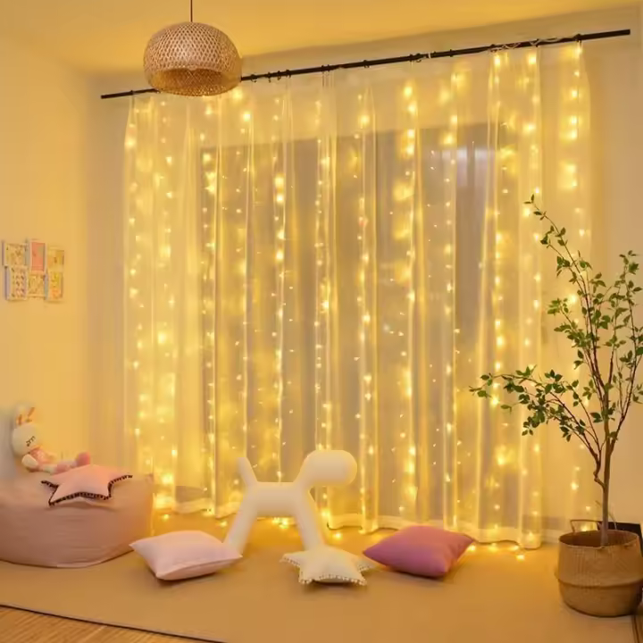 Luz De Cadena De 300 LED Para Ventanas Decoración De Fiestas Y Bodas En Casa Jardín Dormitorio Exterior E Interior Pared - 1