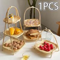 Cesta De Frutas Hecha a Mano De Bambú Para Cocina Cesta De Almacenamiento Vertical De Tres Capas Servilleta Decorativa - details 0