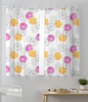 VALENTIA HOME Cortina Cocina Pack 2 Limón | Media Altura | 100x140 CM | Fácil de Instalar y Mantener - details 1
