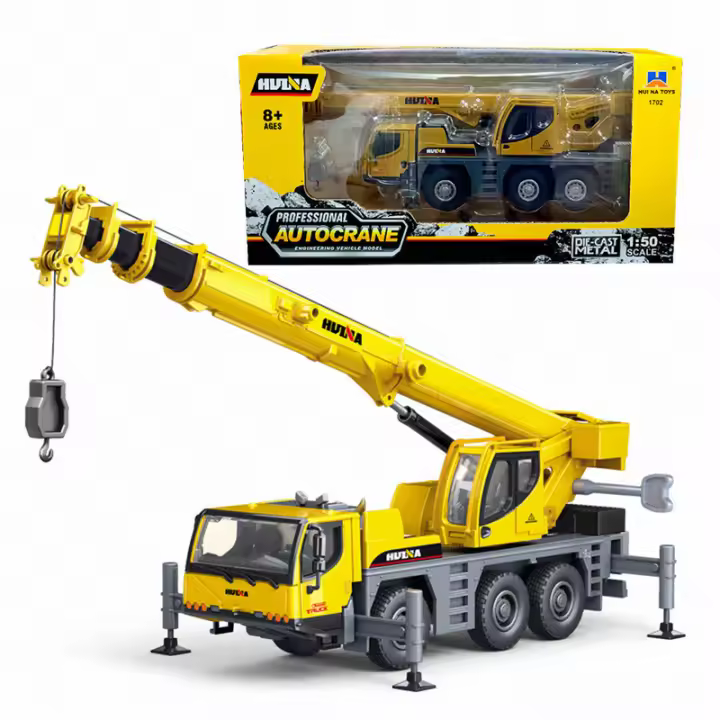 Huina Camión De Grúa De Dieciséis Piezas a Escala 1/50 Para Niños Juguetes De Construcción De Aleación Simulación Regalo De Cumpleaños Para Niños - 1