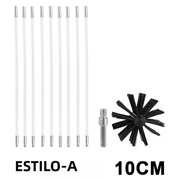 Juego De Limpieza De Campana Flexible 150mm Con Cepillo Y Varilla De Limpieza De Soot Herramientas Para Limpieza De Tubo Secador De Campana Material De Nylon - 1