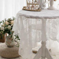 Mantel De Encaje Blanco Vintage Bordado Para Recepción Y Fiesta De San Valentín Cubierta De Boda Rustica Decoración De Mesa - details 1