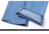 Jeans De Verano Para Hombre Elásticos De Algodón Cómodo Pantalones Rectos Casuales Azul Moda Cierre De Cremallera Trousers De Negocios - details 8