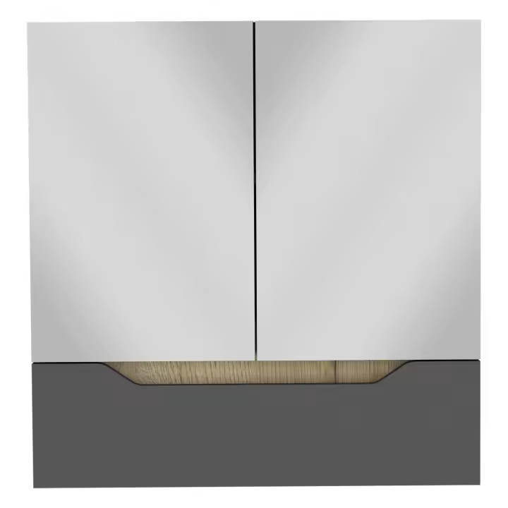TUHOME Armario de Pared para Baño Laurent, con espejo, Plomo / Duna Madera manufacturada  Baño-Almacenamiento - 1
