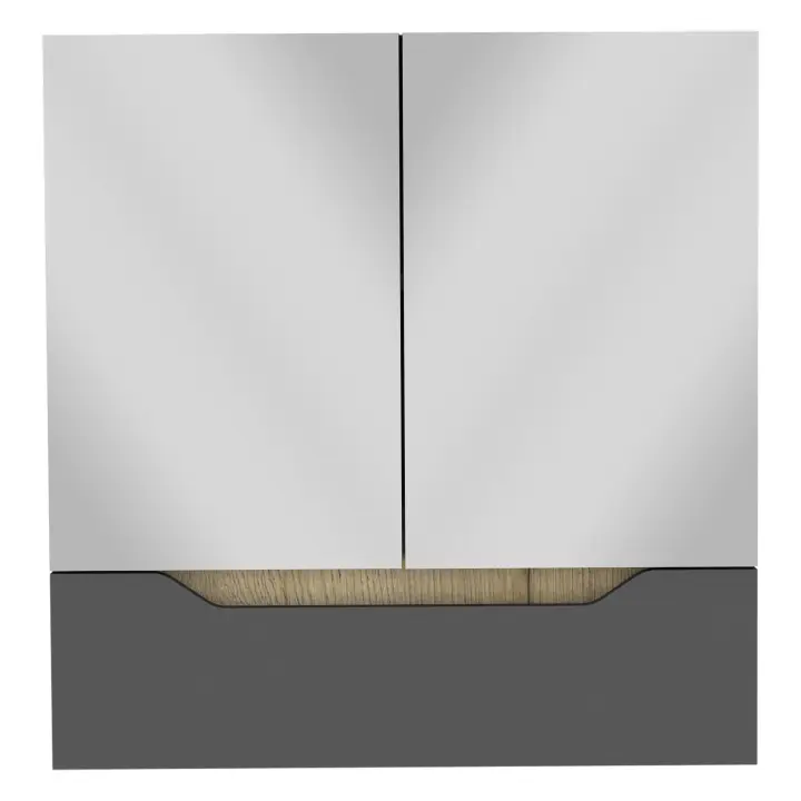 TUHOME Armario de Pared para Baño Laurent, con espejo, Plomo / Duna Madera manufacturada  Baño-Almacenamiento - 1