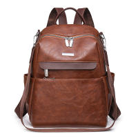 Nueva mochila de mujer de color contrastante, mochila de ocio de gran capacidad, mochila de viaje multifuncional, bolso de hombro retro de mano - details 0