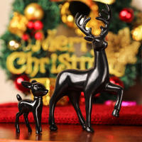 Juego De 2 Piezas De Reindeer Familiar Para Navidad Decoración De Resina Estilo Festivo Para El Hogar Interior Regalos De Navidad - details 10