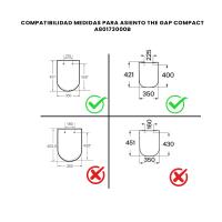 Roca - Asiento y Tapa color Blanco Original CAÍDA LIBRE para Modelo THE GAP COMPACT de vater WC SOLO COMPATIBLE CON WC THE GAP COMPACT MODELO ORIGINAL - A80173000B [caída libre] / A80173200B [caída amortiguada] - details 5