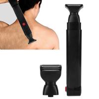 Afeitadora Eléctrica Para Espalda 2 En 1 Afeitadora De Pelo Facial Recargable Con Mango Plegable Para Hombres Groomer De Cuerpo - details 0