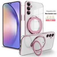 Funda Transparente Magnética Para Samsung Galaxy A55 A25 A35 A15 A05 S A54 A34 A24 A14 A53 A23 A52 Con Anillo Soporte Platinado Compatible Con Carga Inalámbrica Magsafe Protección De Cámara - details 9