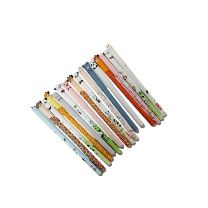 10-Pack De Bolígrafos Erasables Con Diseños Aleatorios De Oso Azul Tinta Gel Bolígrafos De Plástico Para Estudiantes Escritura Suave