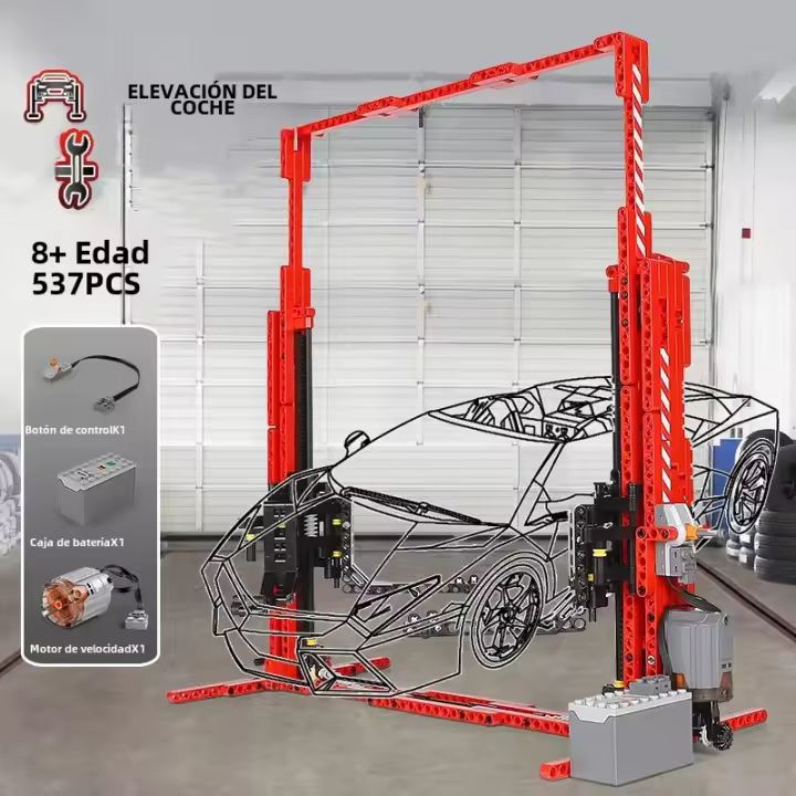 Bloques De Construcción De Coche Eléctrico MOC 3054 Doble Columna 537PCS Para Adultos Modelos De Mantenimiento Y Estacionamiento Técnico Juguetes De Bloques De Ladrillo Para Regalo - 1
