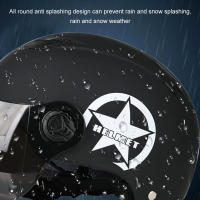 Casco De Motocicleta Medio Tamaño Ajustable Para Hombres Y Mujeres Con Correa De Barba Ajustable Protección Abs Material Peso 550g - details 4