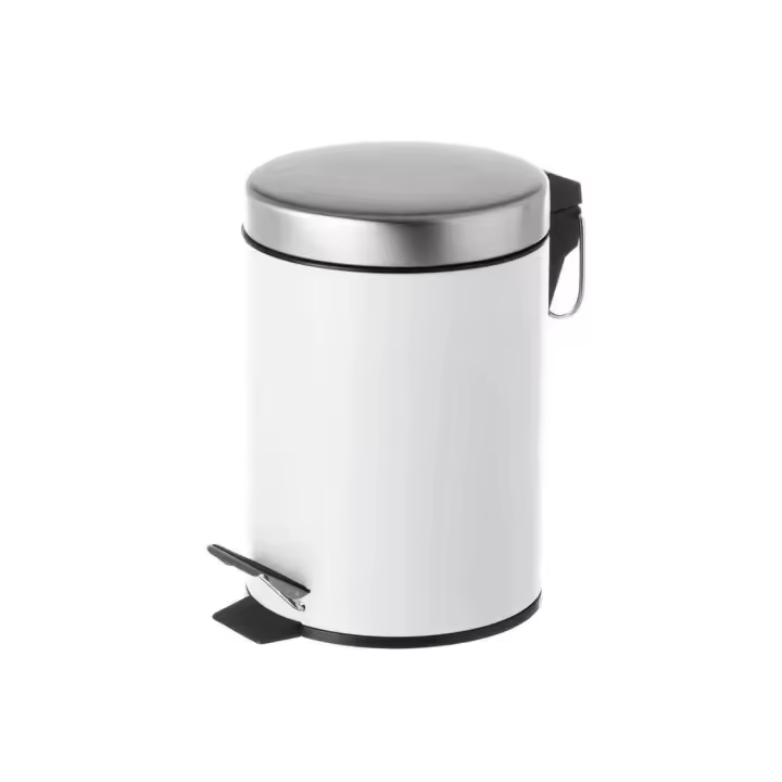 Dcasa Papelera blanca de metal y polipropileno de 3 litros - 1