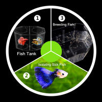 Acuario De Acrílico Para Peces Guppy Y Betta Jaula De Cría Y Aislamiento Transparente Tanque De Acuario De 1.5L - details 1
