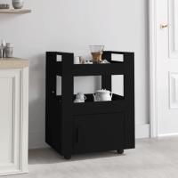 vidaXL Carrito de cocina madera contrachapada 60x45x80cm en color Roble ahumado/Negro/Roble Sonoma y más - details 1
