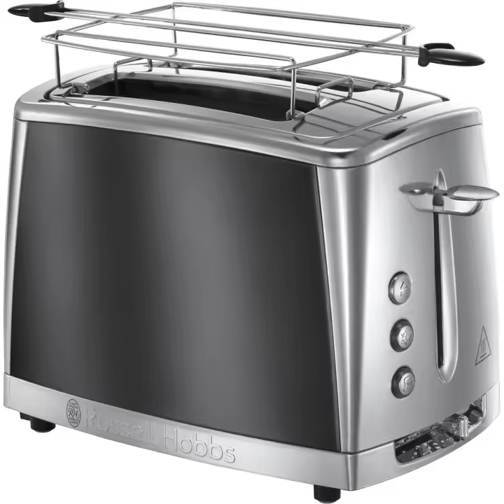 Russell Hobbs Tostador Luna Moonlight Grey 23221-56 - corto, 2 ranuras, acero inoxidable pulido, tecnologia tueste rápido, función "levantar y ver",  función descongelar/cancelar - 1