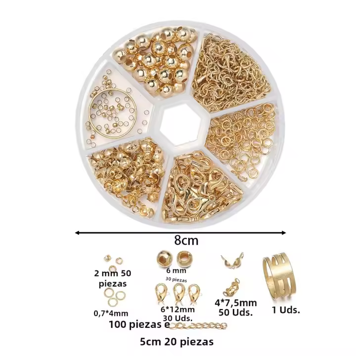 Kit De Joyería DIY Con 261 Piezas Cierre De Langosta Conectores Anillos De Salto Bolas De Crimpado Para Creación De Joyas - 1