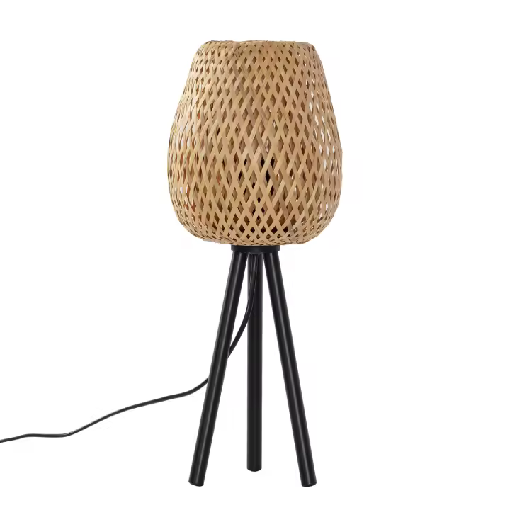 VS Venta-Stock Lámpara de Mesa Bambú y Metal Tara 17x17x43.5cm - 1