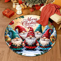 Alfombra Redonda Antideslizante Navidad Niño Juguetes Navideños Dibujos Animados Santa Claus Conejo De Nieve Carpeta De Juego Para Bebés - details 6