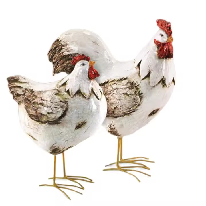 SIGNES GRIMALT Signes Grimalt Figuras Gallinas Decorativas 2 Unidades Colección Rústico - 1