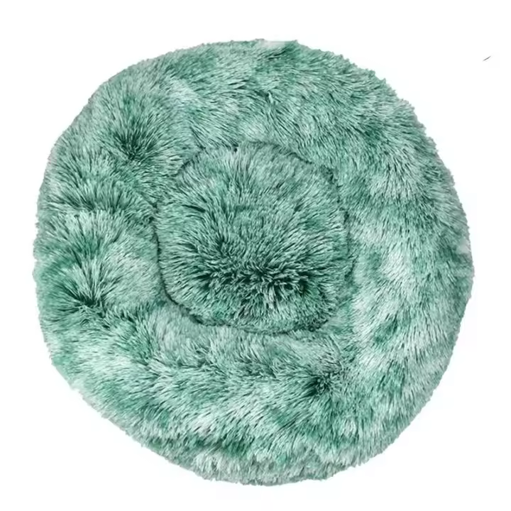 Cama para gatos, cojín suave, lavable para perros y gatos (degradado verde, 50 cm), Sunny - 1