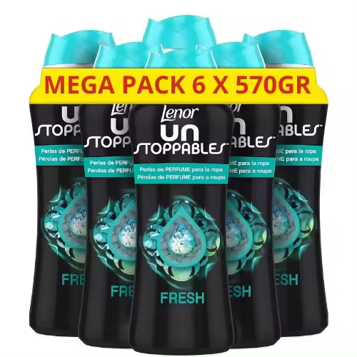 Lenor Unstoppables Fres Mega Pack Ahorro 6 x 570g Perlas de Perfume para la Ropa - 1