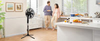 AIGOSTAR Ventilador de Pie Silencioso,  3 Velocidades, 7 Aspas, Oscilante 75°,60W, Altura Ajustable 108-125cm. Diámetro 40cm. Negro - details 8