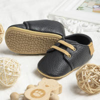 Zapatos De Cuero PU Retro Para Bebés Niños Y Niñas Estilo Británico Multicolor Antideslizantes Para Primera Caminata Suela De Goma Casual Para Niños Y Niñas - details 24