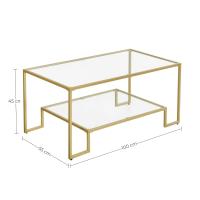 Mesa de centro de vidrio templado con almacenamiento, marco de acero, ideal para salón - details 7