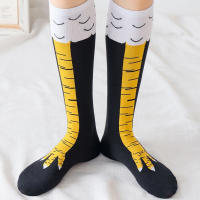 Calcetines Largas Pierna De Pollo Divertidos Dibujos Animados De Terciopelo Para Mujer Calcetines De Piel De Pollo 3D Gruesos - details 4