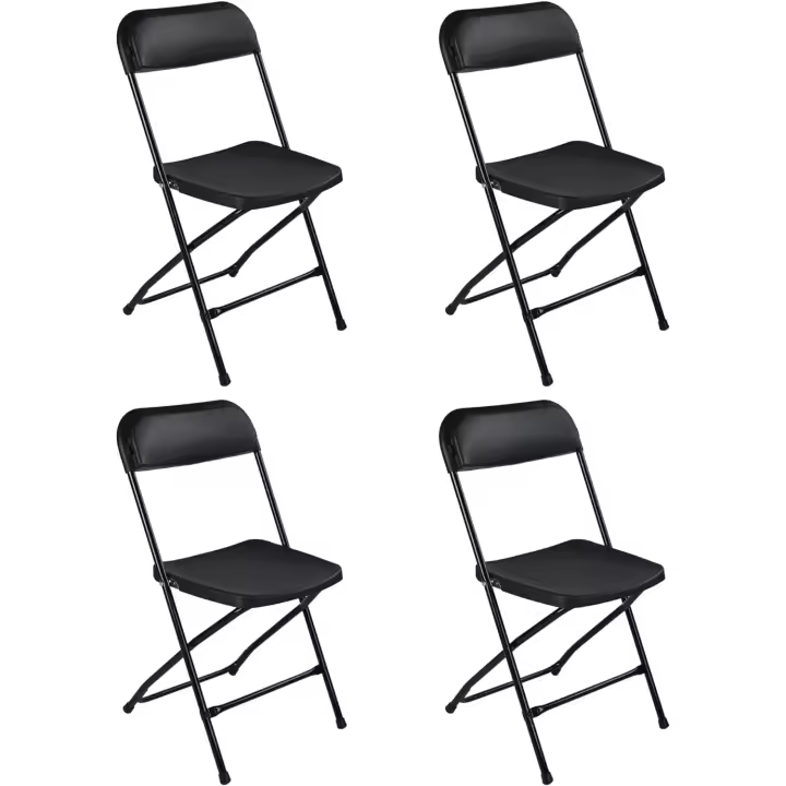 T-Lovendo Pack de 4 Sillas Plegables de Plástico para Comedor, Patio, Cocina, Camping y Más - 1
