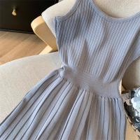 Vestido De Mujer YuooMuoo 2024 Estilo Coreano Moda Ajustado Cintura Plisado Tirantes Spaghetti Vestido Tejido Vintage Y2K Streetwear - details 27