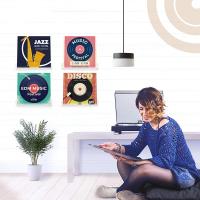 Estante de montaje en pared para discos de vinilo, juego de soportes de álbum para colgar en la pared, libros para niños de álbumes o estantes, 6 piezas - details 0