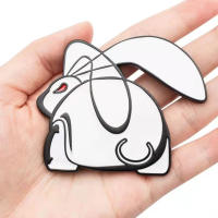 Emblema De Conejo Corre 3D Para VW Universal Adorno De Coche De Plata Cromo Estilo Dibujos Animados Para Maletero Acessorios De Coche - details 7