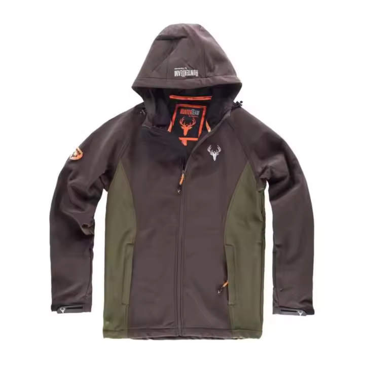 WorkTeam Cazadora Caza, Pesca, Tiempo Libre, Softshell con Capucha. Resistente al Agua y al Desgarro, Transpirable y Aislante - 1
