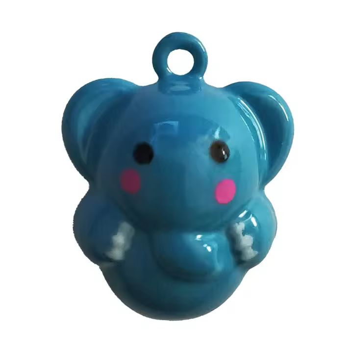 Cascabel Decorativo Metálico – Tamaño Mini – Bell – Animales – Elefante – Elephant – Música para tu Ropa y Complementos – 2,0 x 2,0 cm. – Moda The Happy Patch - 1