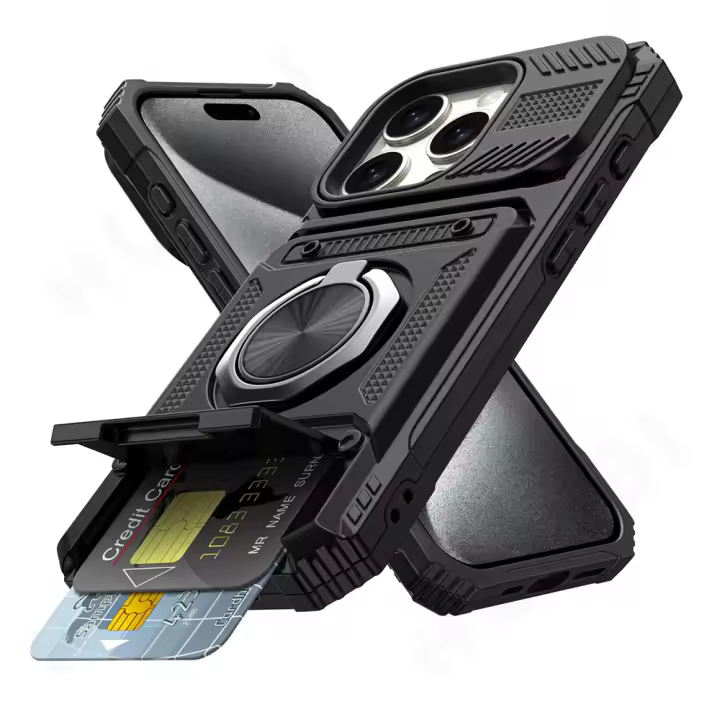 Mov-Funda con anillo giratorio magnético para iPhone, resistente carcasa de protección contra caídas para modelos 16, 15, 14, 13, 12, 11 Pro Max, XS, XR, 8, 7 Plus - 1