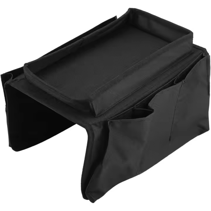 Sofa Storage Bag, Sofa Armrest Hanging TV Remote Control Organizer Sofa Storage Bag with Cup Holder Tray(Brown) - 1