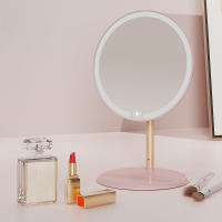 Espejo De Maquillaje Portátil Para Escritorio Con Temperatura De Color Infinita 3 Luces Giratorio 90 Grados Luz Botón Perfecto Para Viajes - details 7