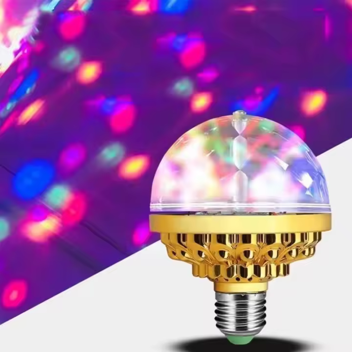 Lámpara De Proyección RGB Mini E27 Rotativa Magia Bola Luz Para Fiesta DJ Disco Barra Casa Bodas Escenario Iluminación - 1